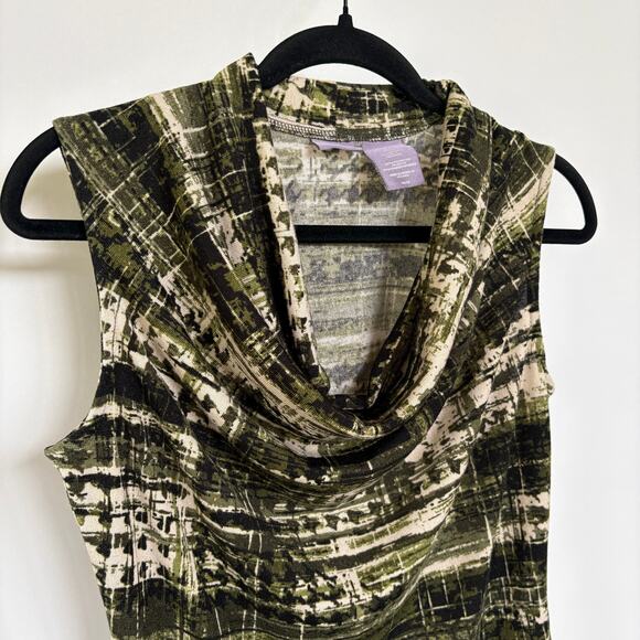 Y2K Cyber Green Cowl Neck Tank Top Blouse Fairy Grunge Sexy Party Medium - Picture 2 of 6